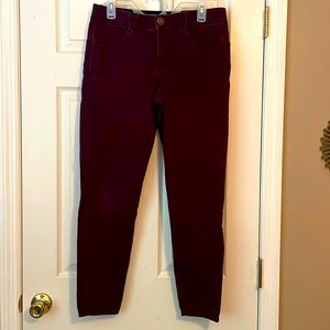 Ab Solution stretch waist, color is plum/burgundy